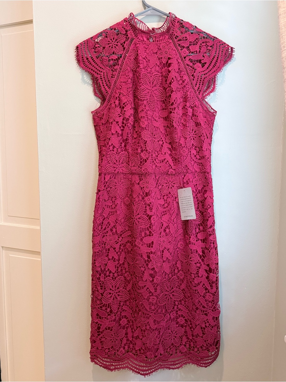 Chi Chi London Red Crochet Lace Midi Dress